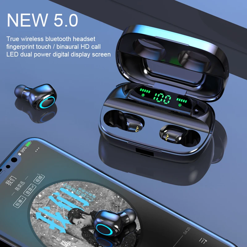 Tecsire S11 наушники bluetooth беспроводные tws стерео бас светодиодный цифровой дисплей