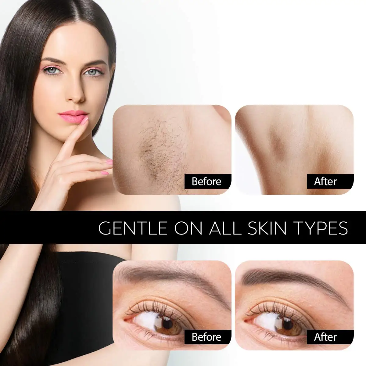 Триммер для бровей 2 в 1 USB перезаряжаемое средство удаления волос на лице женщин и