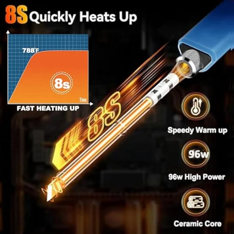 Набор для паяльника портативный умный паяльник со сменными наконечниками 96 Вт 24