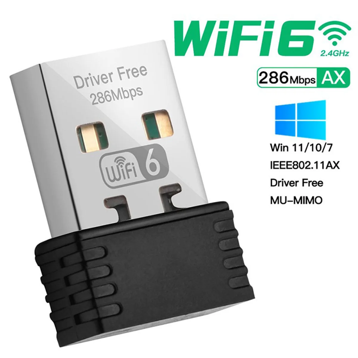 Беспроводной Wi-Fi 6 адаптер AX286 802.11Ax 2 4 ГГц Бесплатный драйвер USB сетевая карта для
