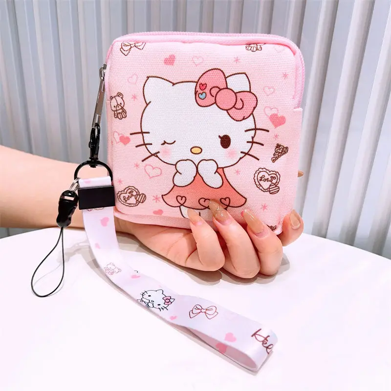 

Sanrio Hellokitty Pachacco Kuromi Cinnamoroll Новый мультяшный Кошелек для монет сумка для хранения гигиенических салфеток Холщовая Сумка для хранения наушников