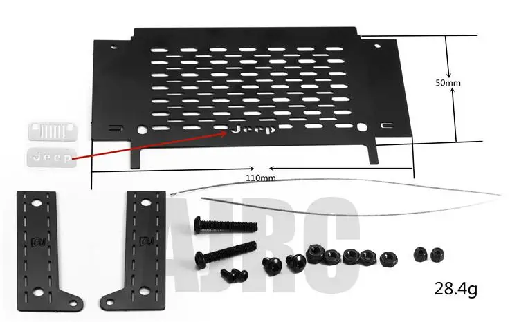 metal Tool box Folding board Window Mesh Guard for 1/10 AXIAL SCX10 III Wrangler JEEP AXI03003 Crawler Cars enlarge