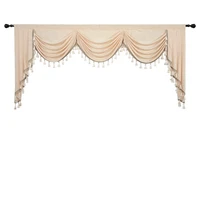 2022 european royal beige chenille waterfall valances for window living room swags pelmet valance curtains for bedroom