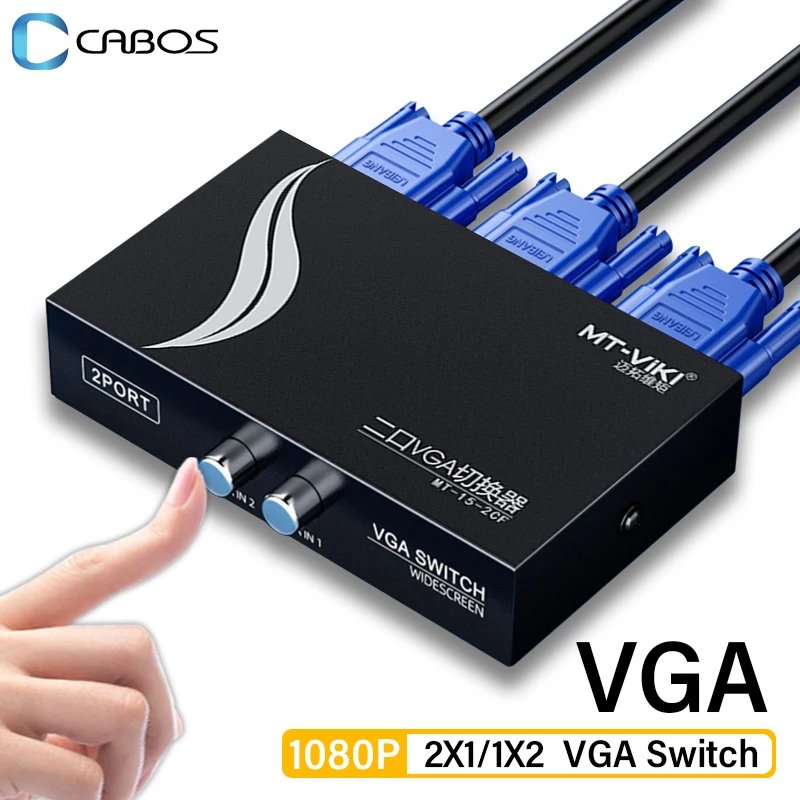 1080P переключатель VGA 2X1/1X2 двухсторонний переключатель адаптер для видео и аудио кабеля VGA концентратор для компьютера ТВ-приставки монитора проектора VGA ключевой переключатель