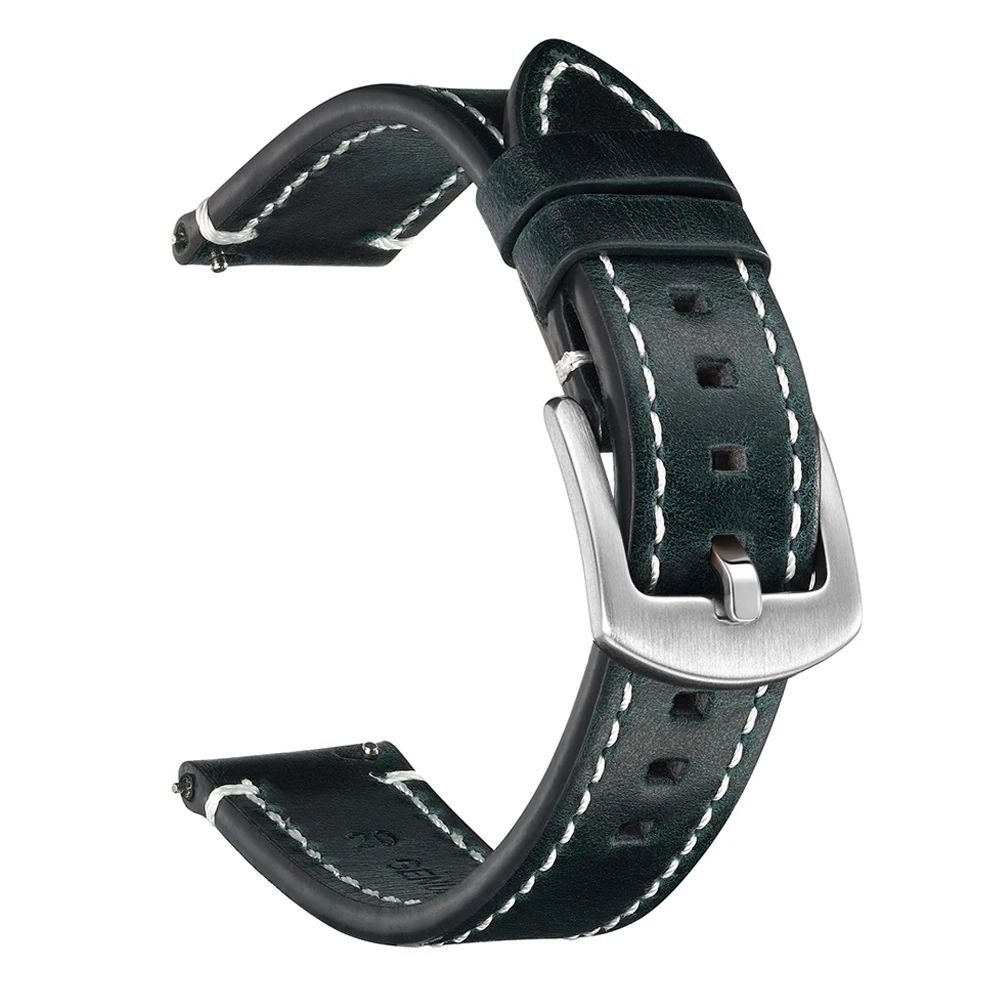 RIEBEAU Waxed Leather Watch Strap Vintage Watchbands 20mm 22mm Cowhide Bracelet Quick Release Watch Accessories