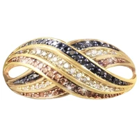 delicate small and lovely gold plated rings statement tricolor jewelry