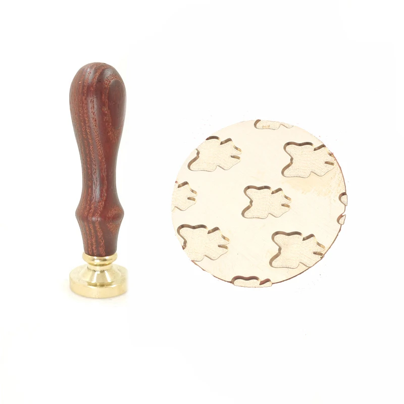 

Изысканная краска восковой штамп орнамент Классический галстук-бабочка деревянная ручка, DIY старинная печать в стиле ретро, воск печать 3