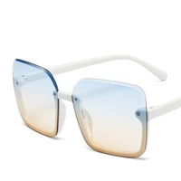 winful new square frameless sunglasses womens fashion simple large frame sunscreen beach sunglasses