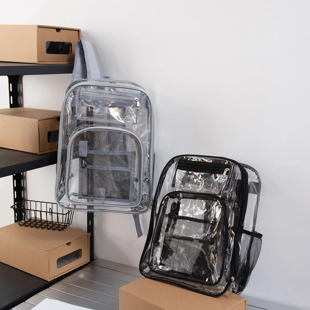 

PVC Transparent Backpack for Women Students School Bags Teenage Girl Book Bags Casual Large Capacity Female Travel Rucksack
