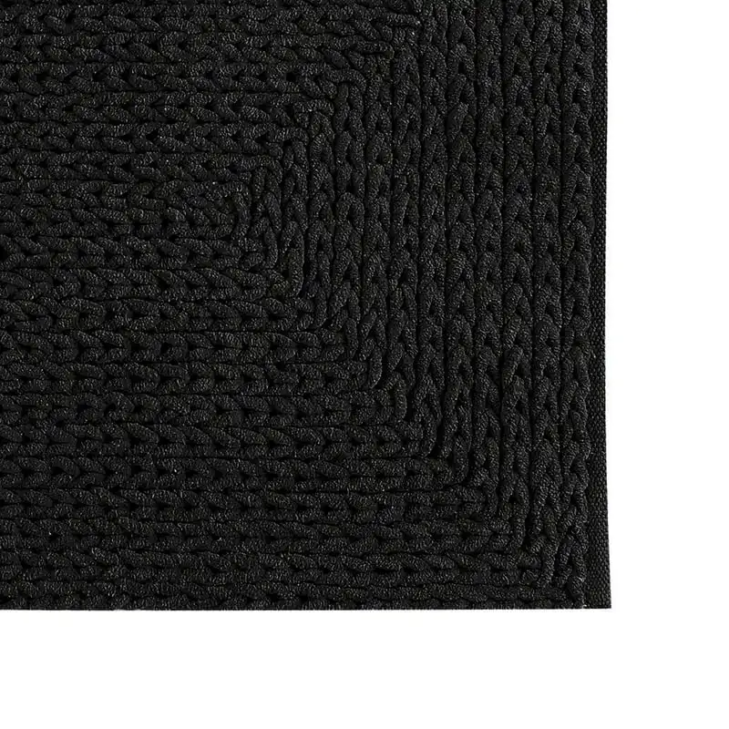 

Потрясающий черный плетеный коврик из синели и хлопка, 24x60 дюймов-идеально подходит для украшения и комфорта вашей ванной комнаты.