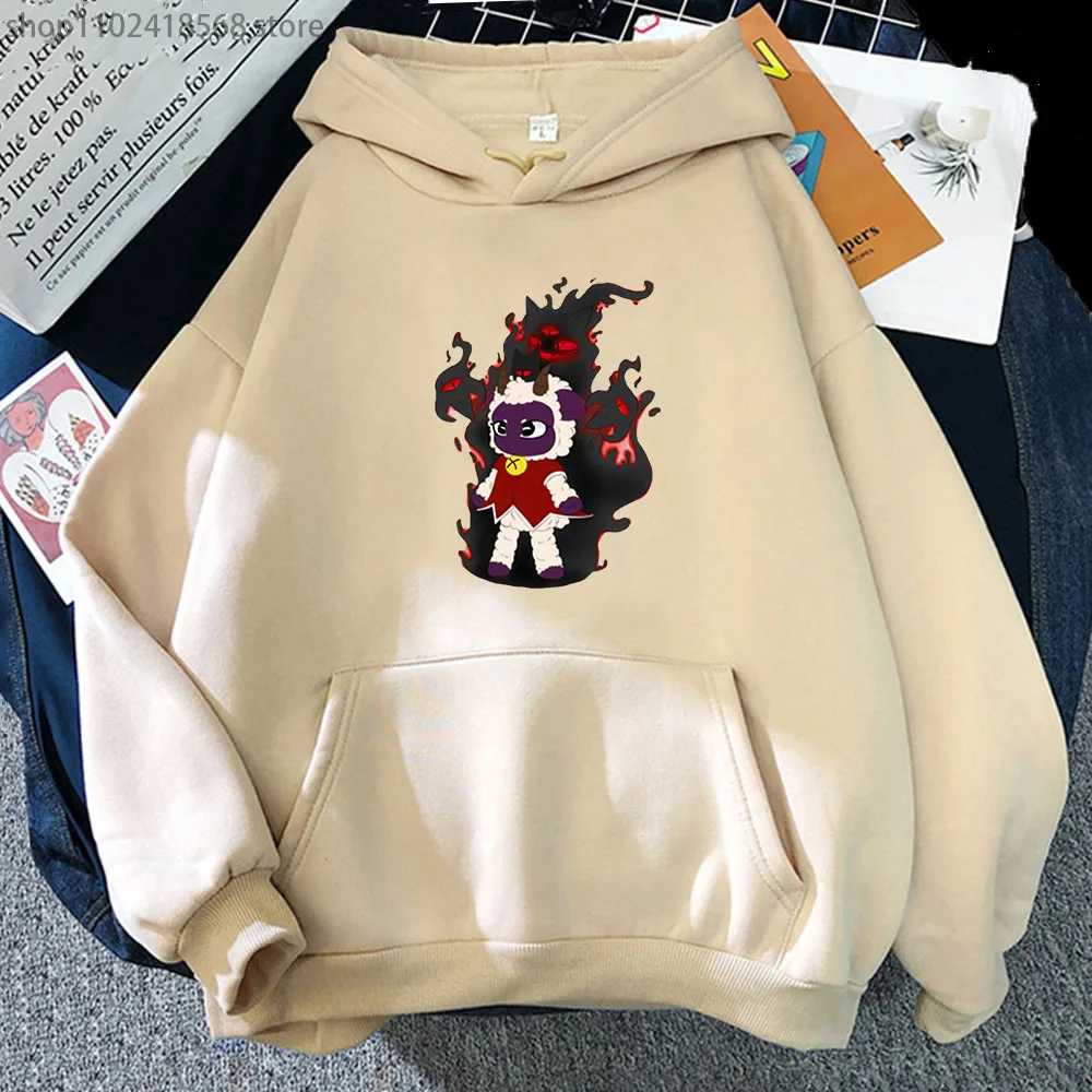 

Hot Game Cult of The Lamb Hoodies Cartoon Graphic Sweatshirt with Hooded Soft Y2k Sudadera Mujer Men Hoody Women Kawaii Clothing