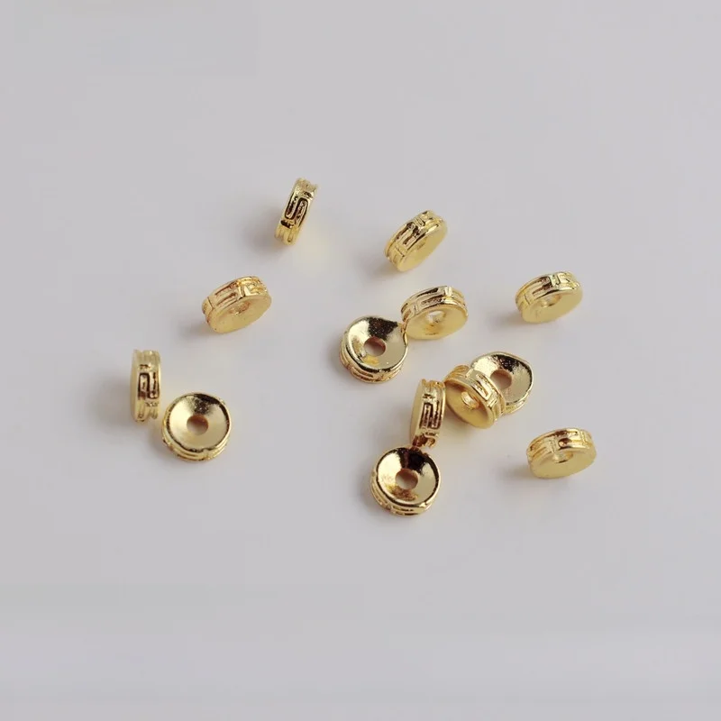 8 К позолоченные цветные ретро-разделители 6 мм самодельные свободные бусины
