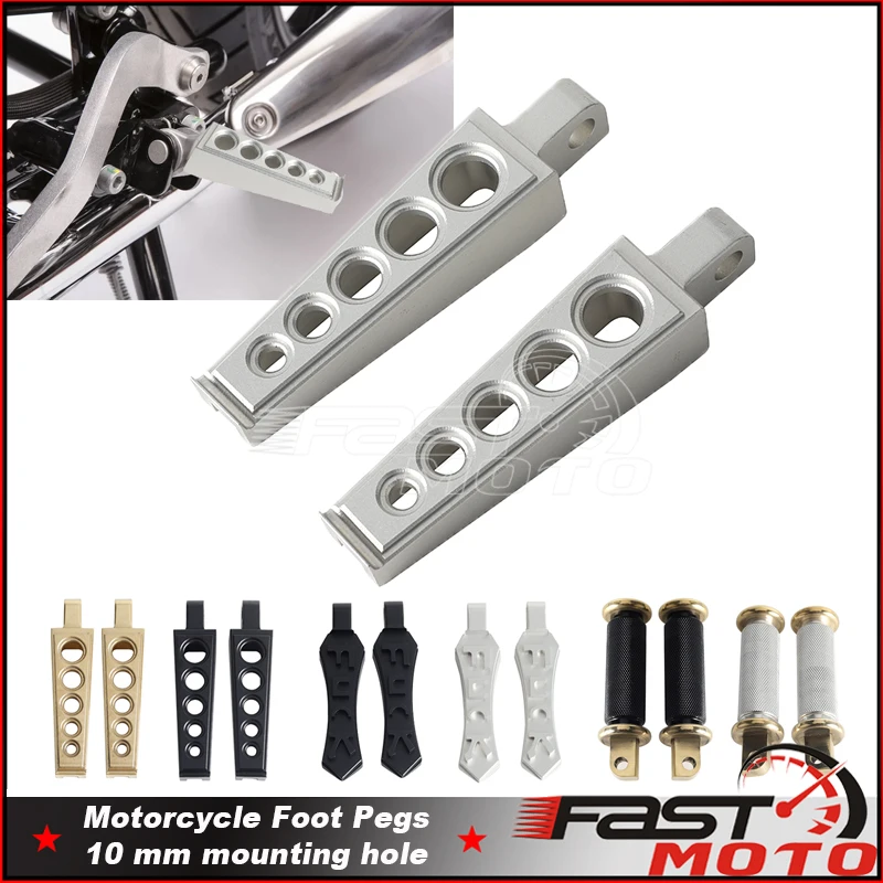 10mm Universal Pedals Folded Footrest Footpeg For Harley Honda Yamaha Suzuki Scrambler Scooters Custom