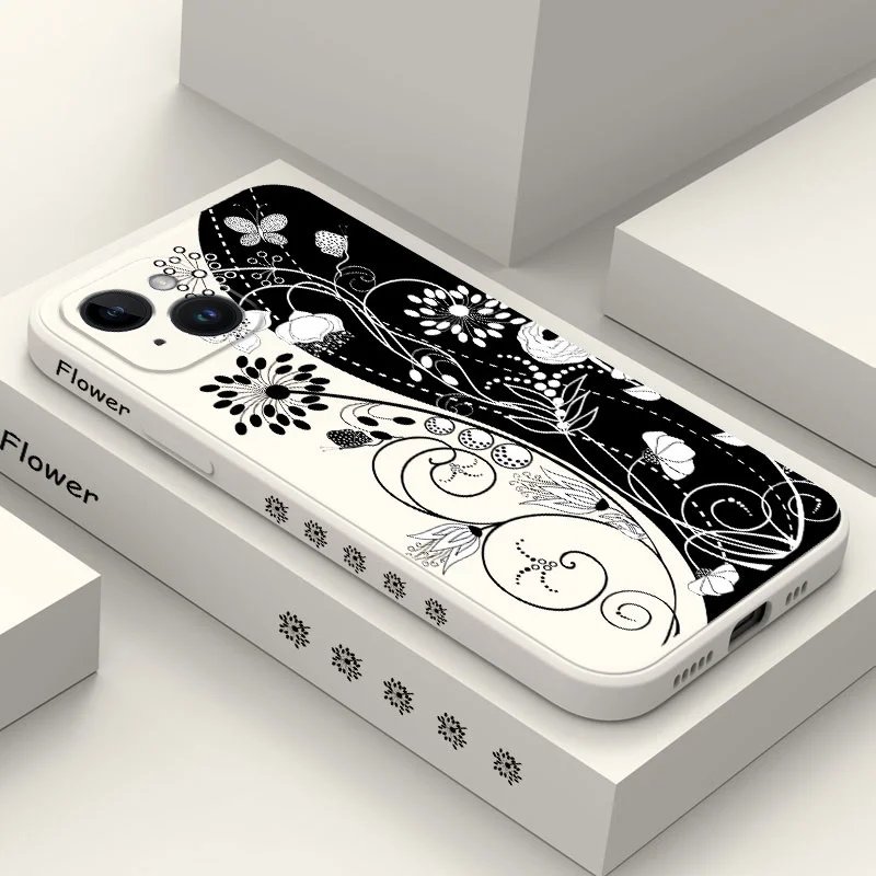

Black White Art Phone Case For iPhone 14 13 12 11 Pro Max Mini X XR XS SE2020 8 7 Plus 6 6S Plus Cover