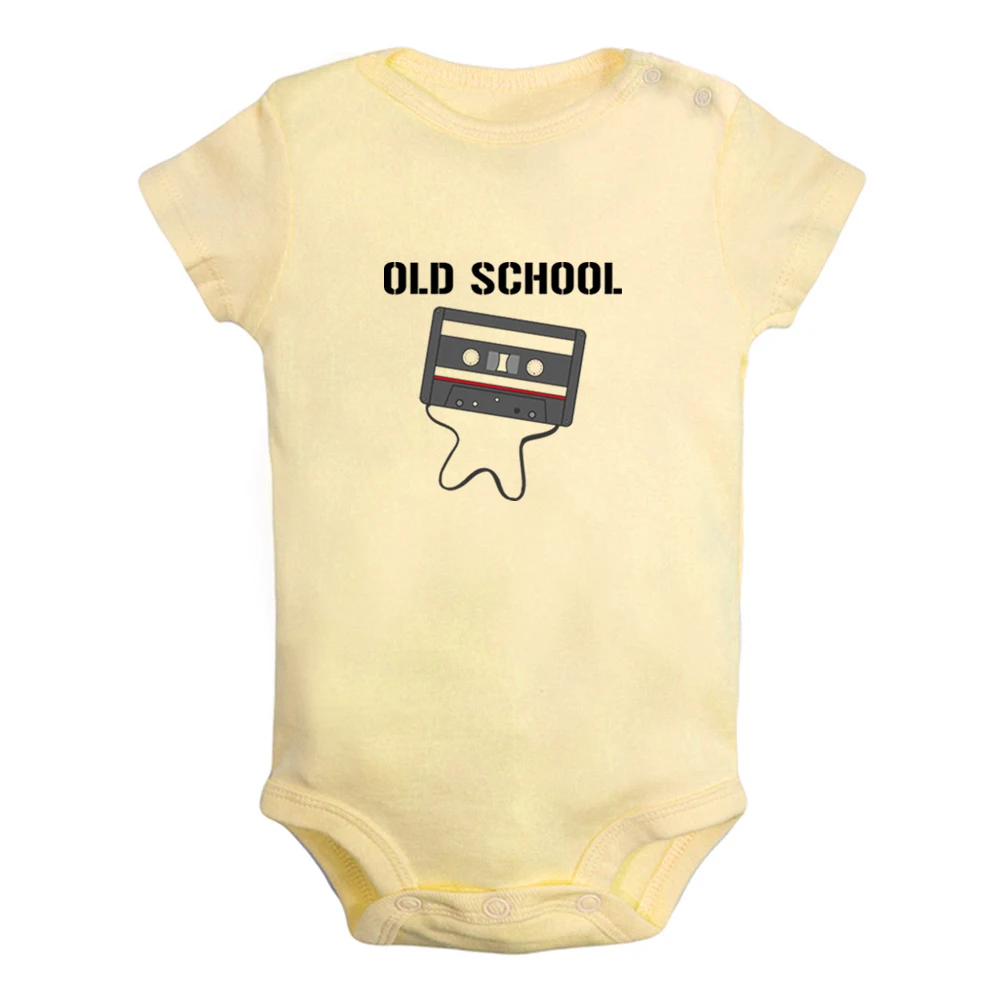 

iDzn NEW Old School Cassette Cute Baby Rompers Baby Boys Girl Fun Print Bodysuit Infant Short Sleeves Jumpsuit Kids Soft Clothes