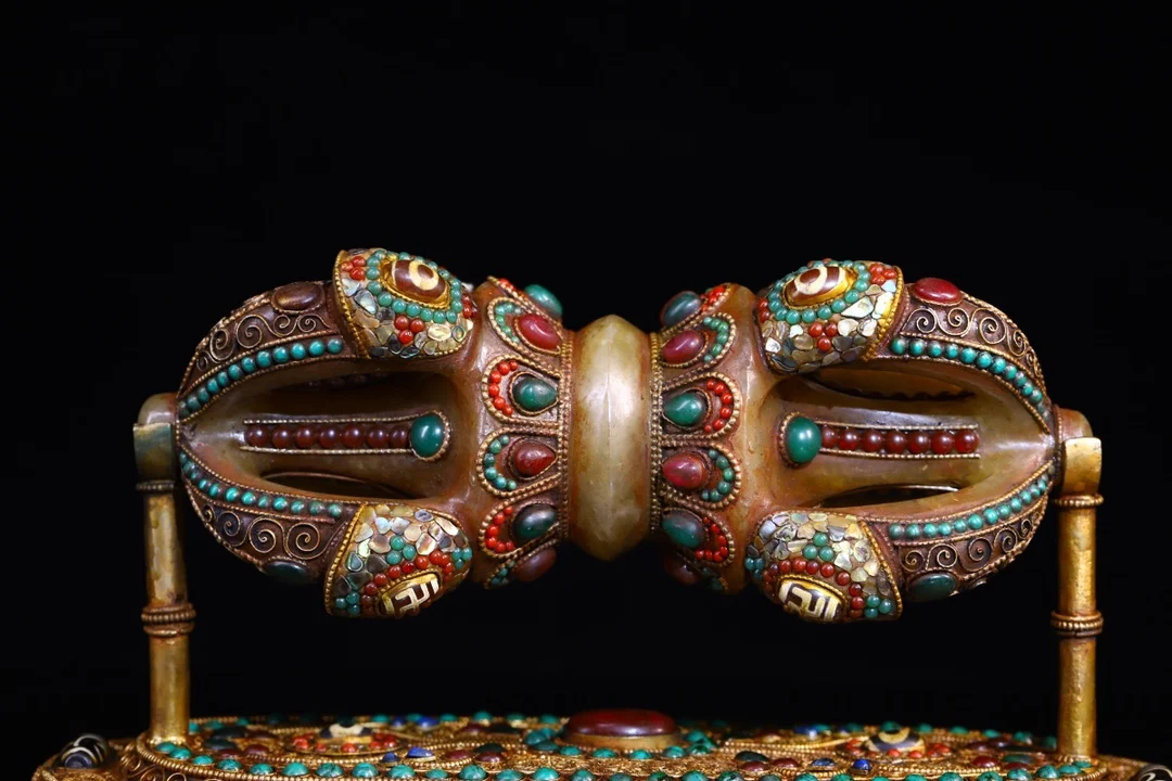 11-дюймовая коллекция тибетского храма старая натуральная хрустальная мозаика