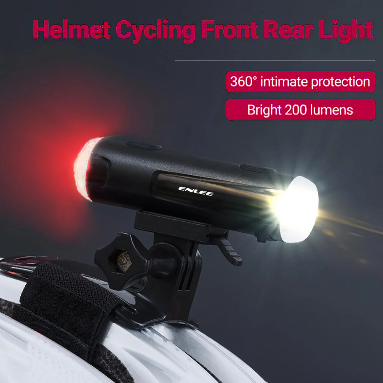 

MTB Helmet Light Rechargeable Super Bright Helmet Bicycle Light Cycling Front Rear Lamp Flashlight Cycling Safety Light