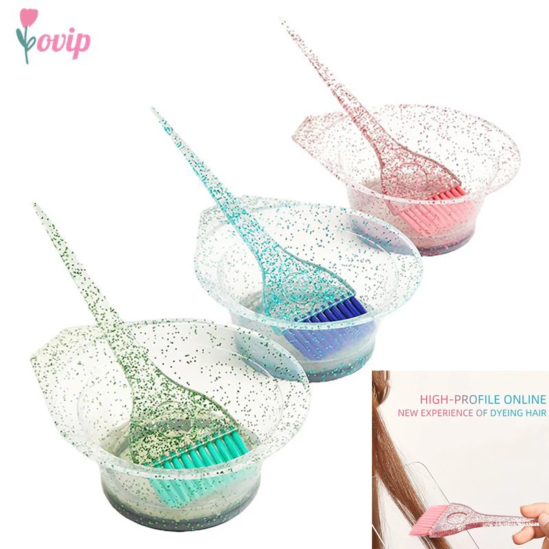 Ing Brush Pigment Mixing Bowl Professional Hair Comb Barber Tools Salon Tools