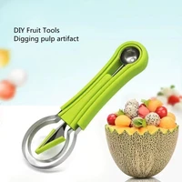 fruit ice cream scoop stainless steel watermelon knife fruit carving tool for digging pulp separator fruit slicer kitchen tool