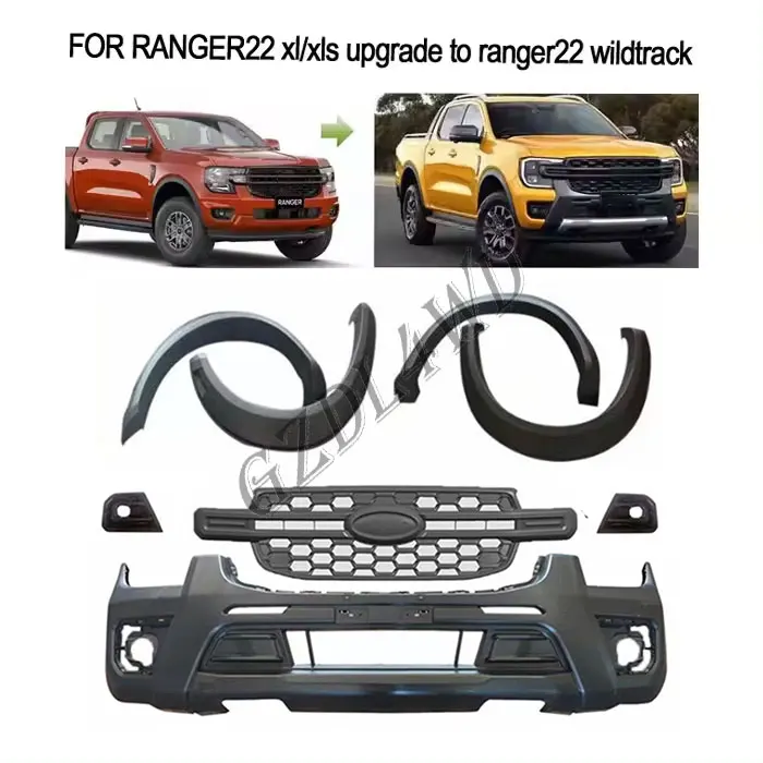 Фото Аксессуары для внешнего тюнинга автомобиля GZDL4WD, комплекты обвесов для Ranger T9 XLT, модернизация до Wildtrack: передний бампер, решетка радиатора, крыло. №4