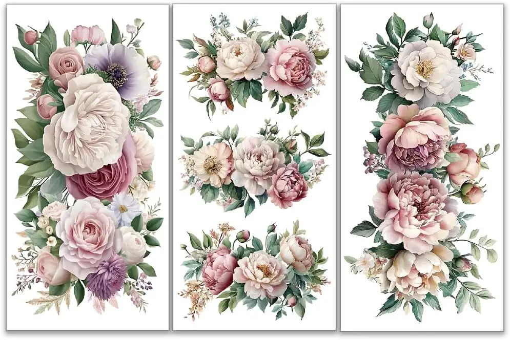 

Цветочные переводные наклейки для мебели, 3 шт.