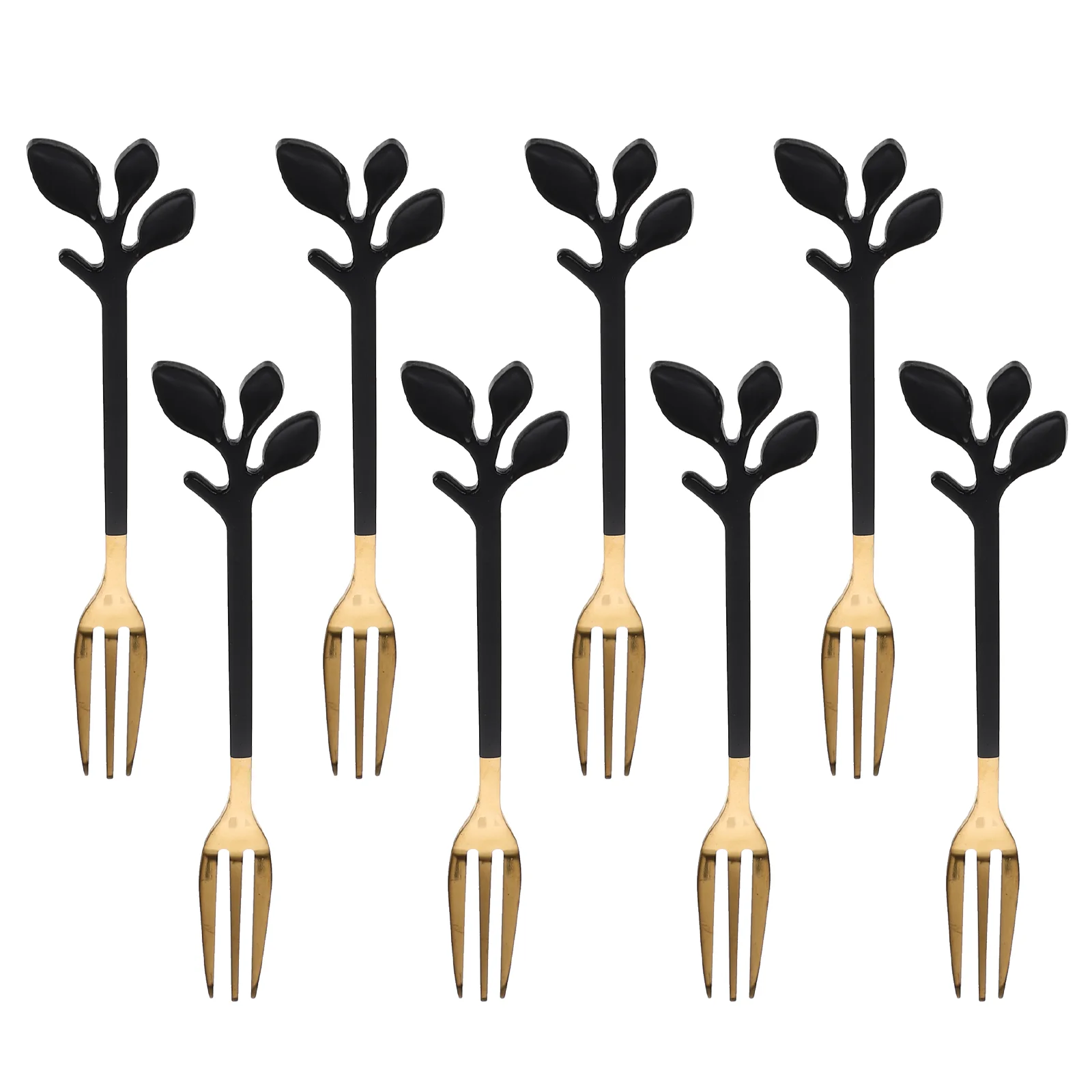 

Forks Fork Picks Cocktail Dessert Spoon Cake Dinner Tasting Ice Cream Leaf Kitchen Fruit Appetizer Steel Stainless Yogurt Spoons