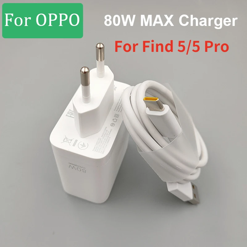 

OPPO 80W Supervooc Find X5/Find X5 Pro Fast Charger Type C Cable For Find X3 Pro Reno 7 6 Pro Ace 2 A95 A72 R17 Realme X50 Pro