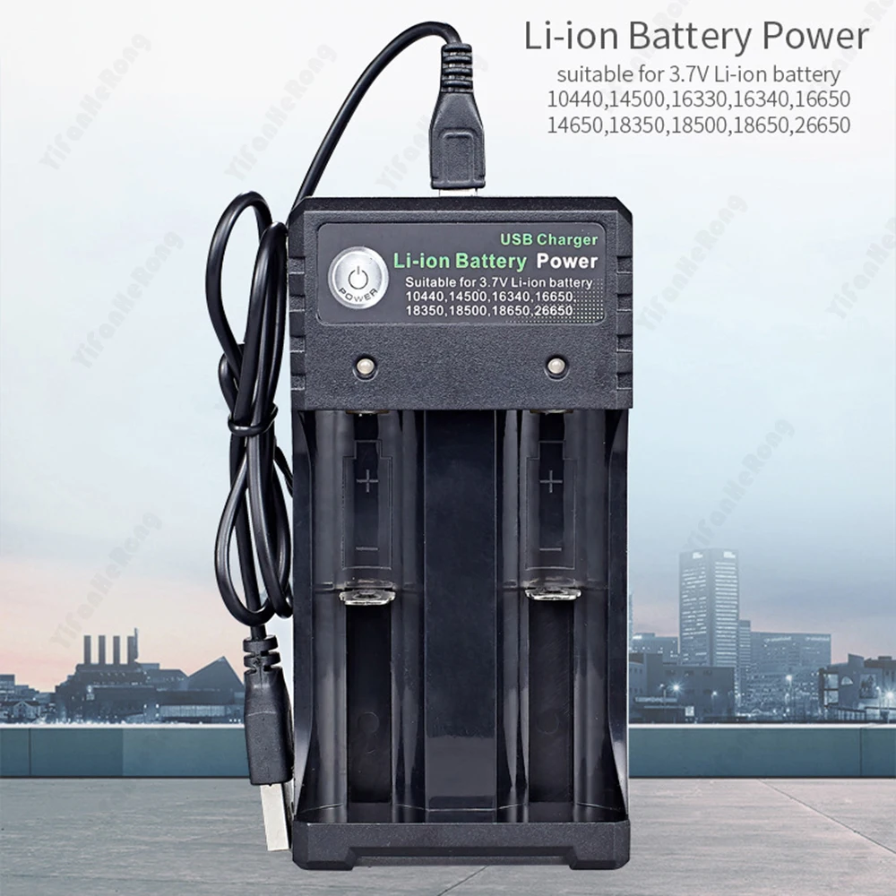 

18650 Battery Charger 1 2 3 Slots USB Independent Charging for 16650 18500 Charging 3.7V Rechargeable Lithium Battery Charger