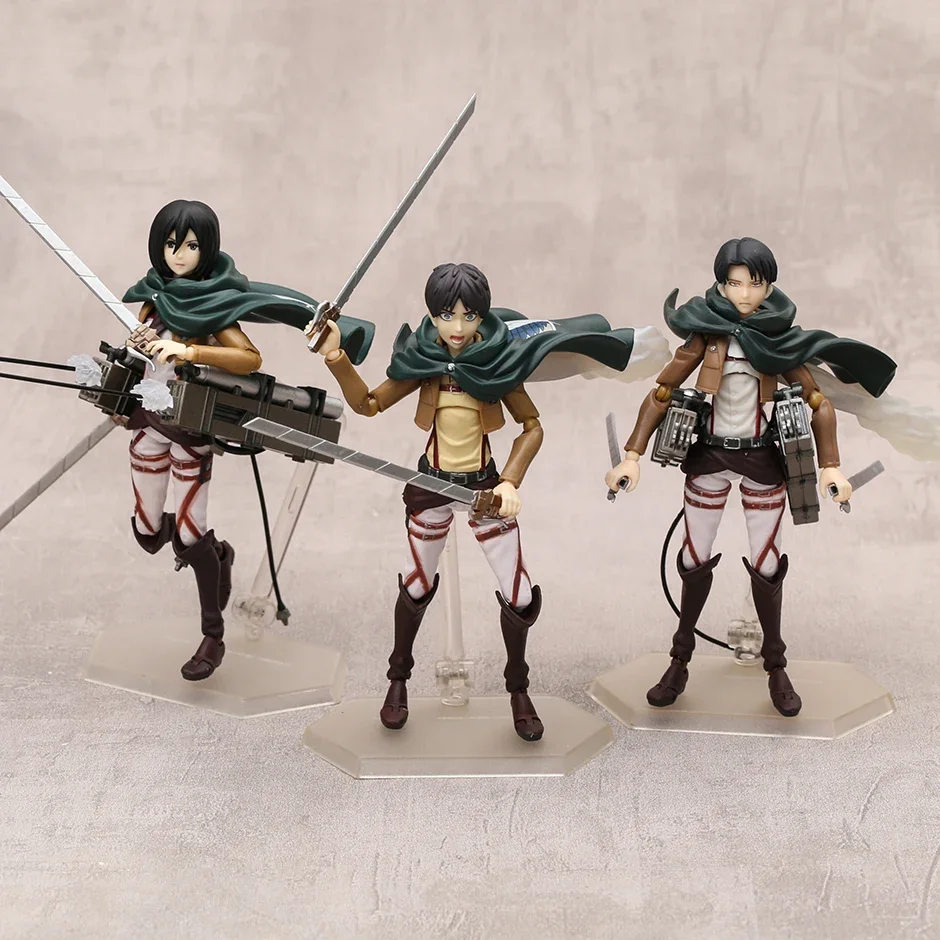 Фото Figma 207 Эрен Jaeger 203 Mikasa Ackerman 213 Levi экшн-фигурка из ПВХ Коллекционная модель искусственных предметов в подарок №1