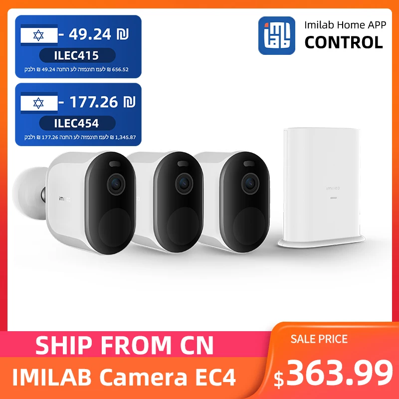 

IMILAB EC4 Solar Camera Combination Battery Video Surveillance System Kit 4MP HD CCTV Security Wireless WiFi Smart Home 3PCS
