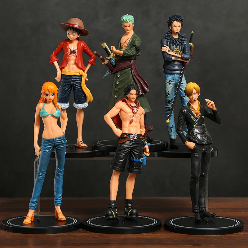 

One Piece Luffy Nami Ace Sanji Zoro Law Model Figure Home Decoration Collection Toys 6pcs/set