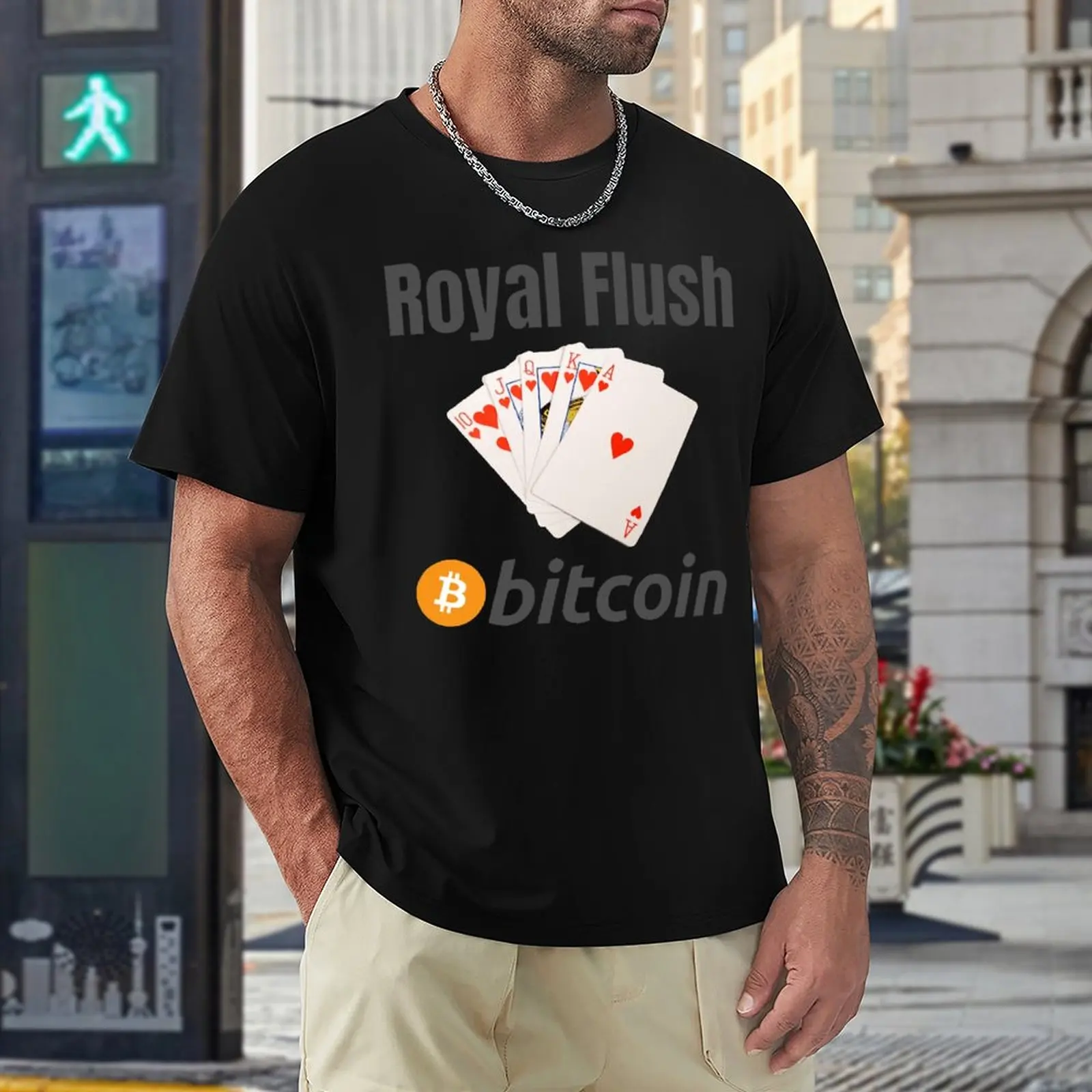 Купи Unique Royal Flush Bitcoin Original Racerback Tank Tshirt High Quality  Home Eur Size за 307 рублей в магазине AliExpress