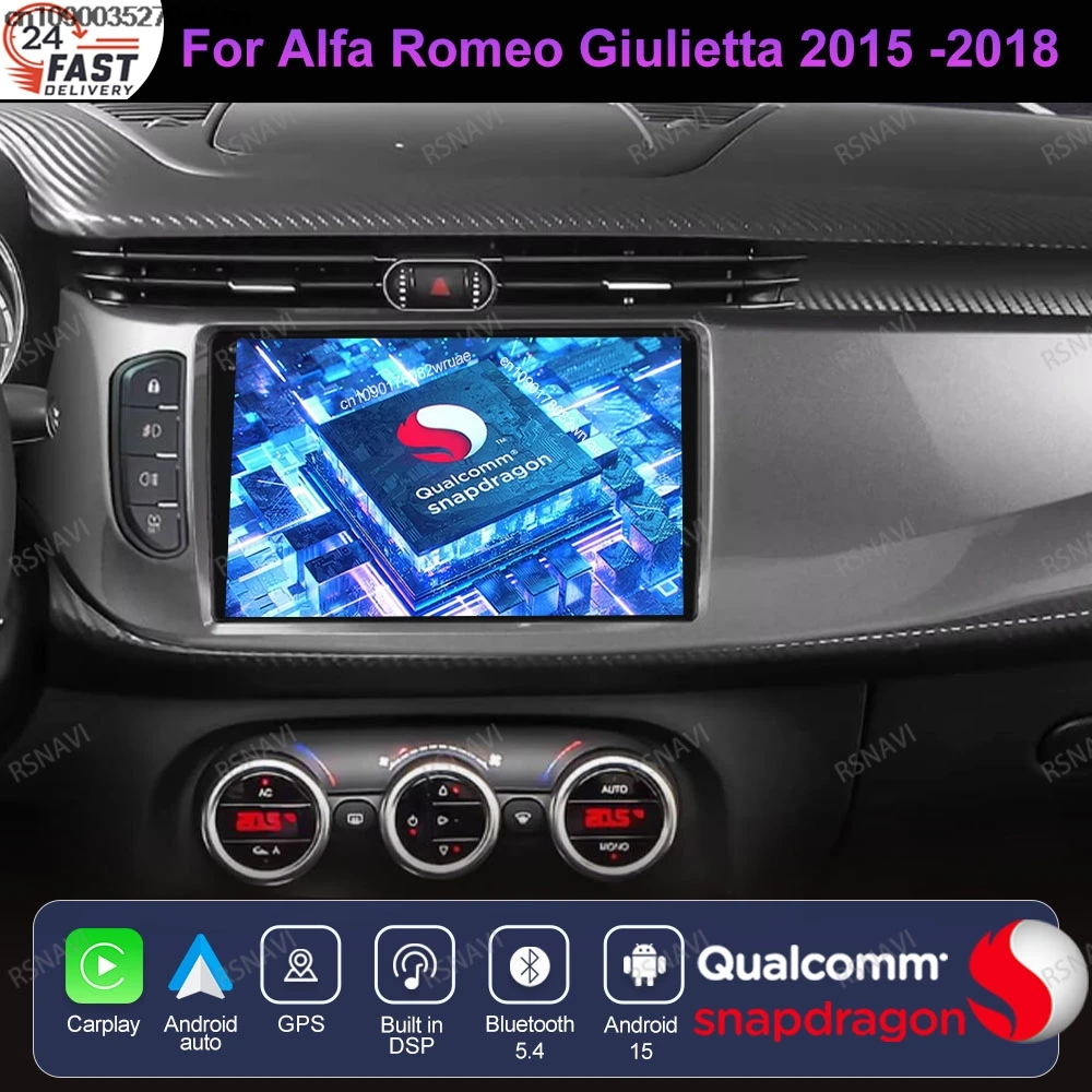Фото Android 15 для Alfa Romeo Giulietta 2015-2016 2017 2018 IPS Snapdragon Viedo Player QLED 8-ядерный 9/10-дюймовый AI Voice Carplay DSP №1