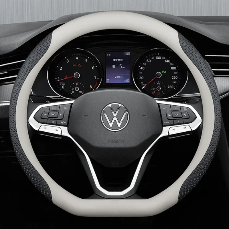 Кожаный чехол на руль автомобиля для Volkswagen VW T-Cross Amarok Klassen T7 Atlas Tiguan 2025 2024 2023-2015