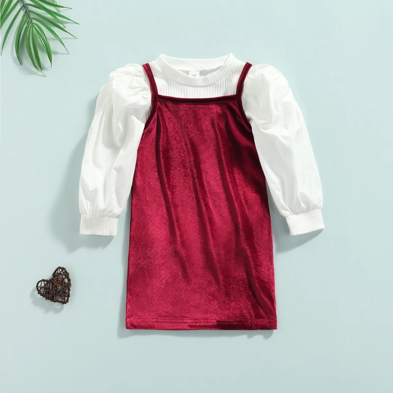 Осенние модные детские комплекты одежды Pudocco для девочек однотонные вязаные