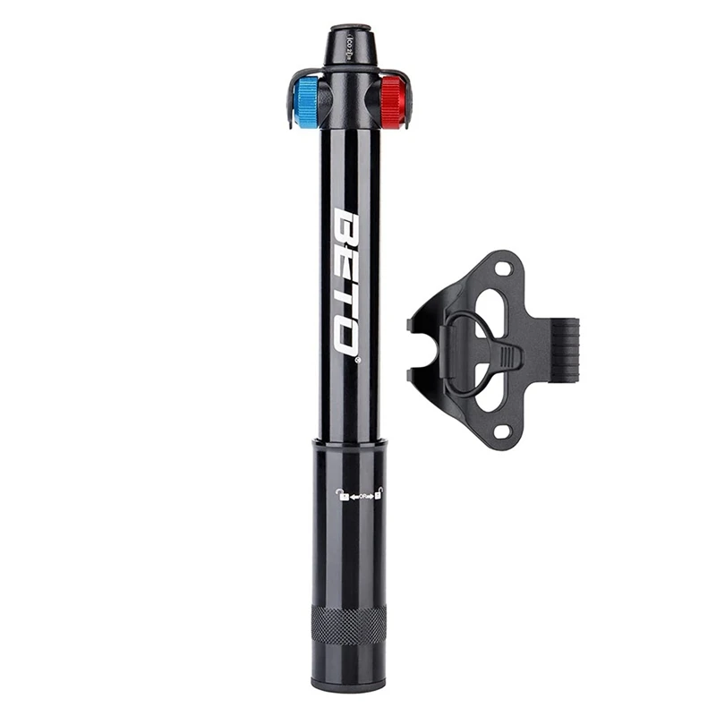 

BETO Mini Bike Pump With Pressure Gauge-Presta & Schrader Bike Tire Pump-120 PSI Portable Bicycle Air Pump For Road & MTB Bike