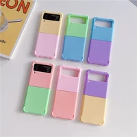 candy color matching phone case for samsung galaxy z flip 3 z flip 4 soft tpu back cover for zflip3 zflip4 case protective shell