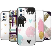 cute elephant feather for oneplus nord n100 n10 5g 9 8 pro 7 7pro case phone cover for oneplus 7 pro 17t 6t 5t 3t case