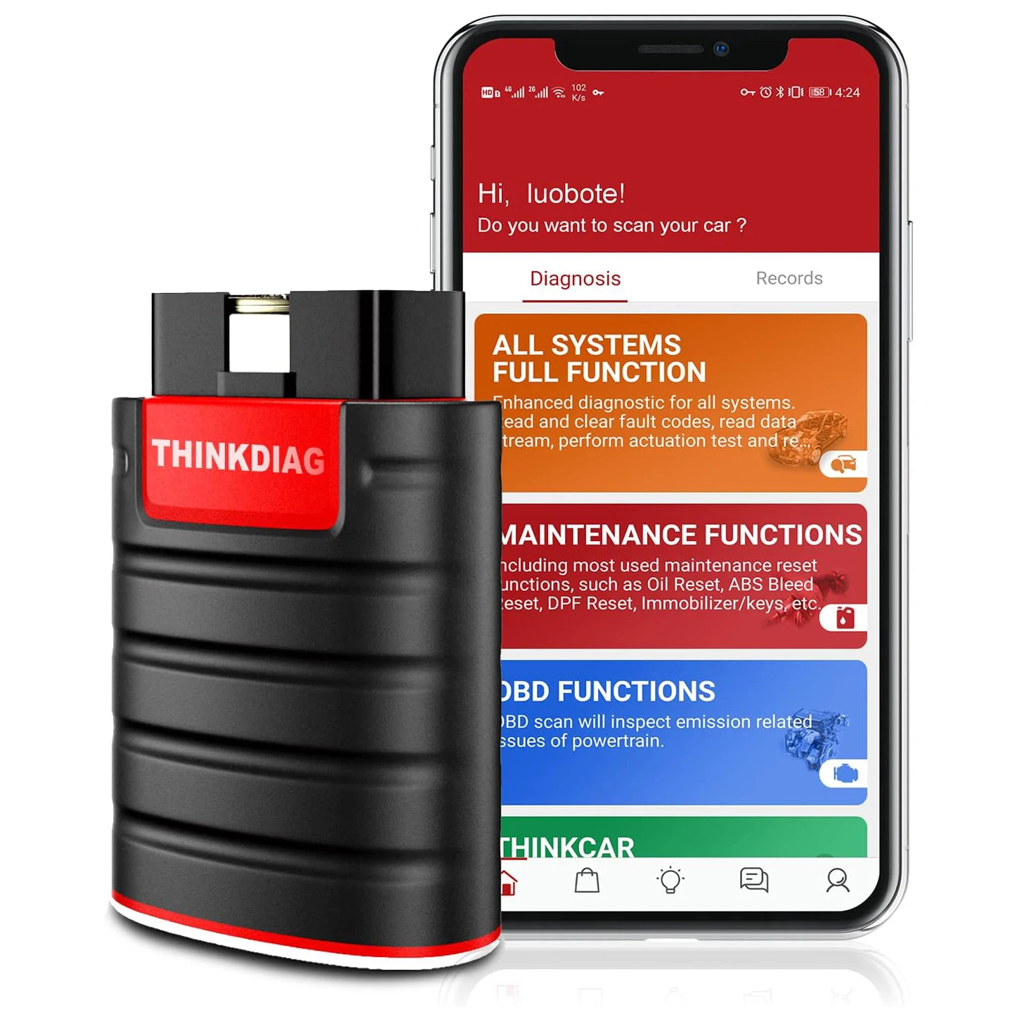 Thinkcar ThinkDiag 2024 новая версия OBD2 BT Code Reader автомобильная всесистема ELM327 автомобильный