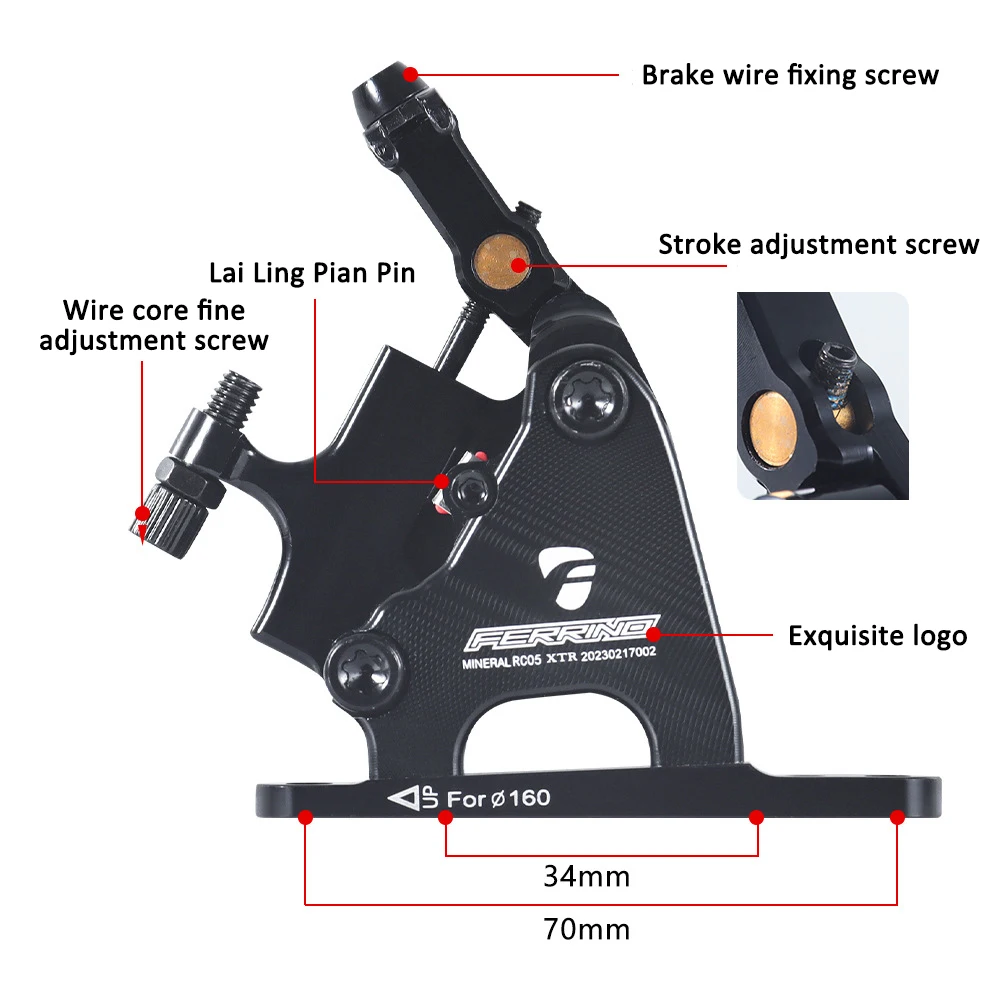 Дисковый тормоз FERRINO из алюминиево-магниевого сплава 140/160 мм