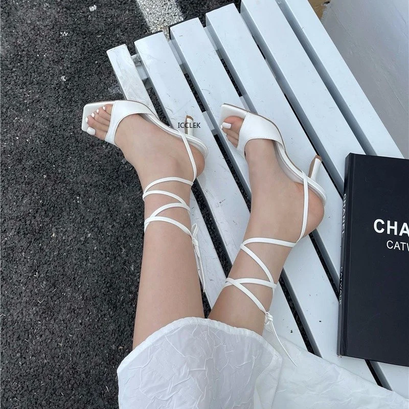 

Brand Rome Women Sandal Fashion Peep Toe Ankle Strap Thin Low Heel Slippers Ladies Elegant Slides Shoes