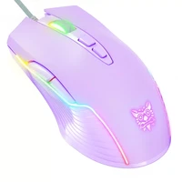 onikuma cw905 pink black purple 6400 dpi wired game mouse pc led backlit usb optical ergonomic lol mice rgb surfing mouse for pc