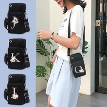 Mobile Phone  Arm Bags Outdoor Fitness Mini Sports Bag Pink Flower Print Wallet Oppo Find X5/ Xiaomi Mix Universal Case Pouch