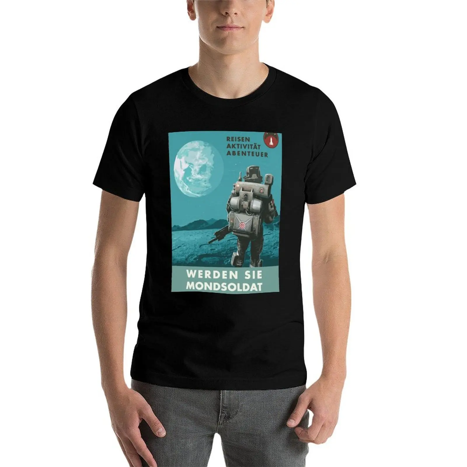 Фото Футболка Werden Sie Mondsoldat Basic Plain Tee для весны и лета №4
