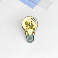 cute light bulb alloy dripping oil cartoon brooch pin collar pin buckle pin light bulb brooch wholesale lapel pin