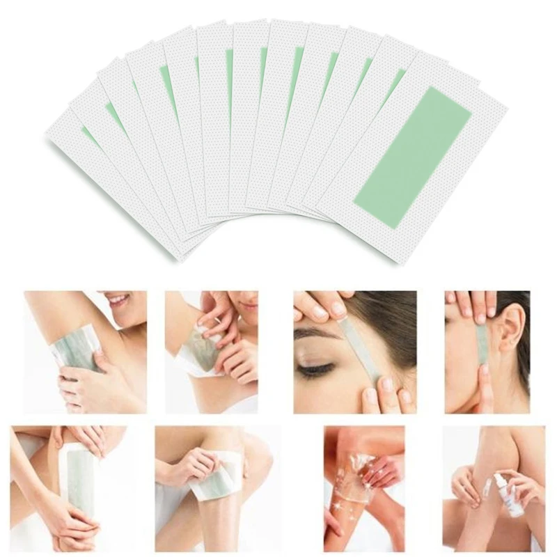 

10pcs/set Hair Removal Cold Wax Strips Paper For Body Facial Leg Arms Double Side Painless Shaving Depilation Skin Care Tools