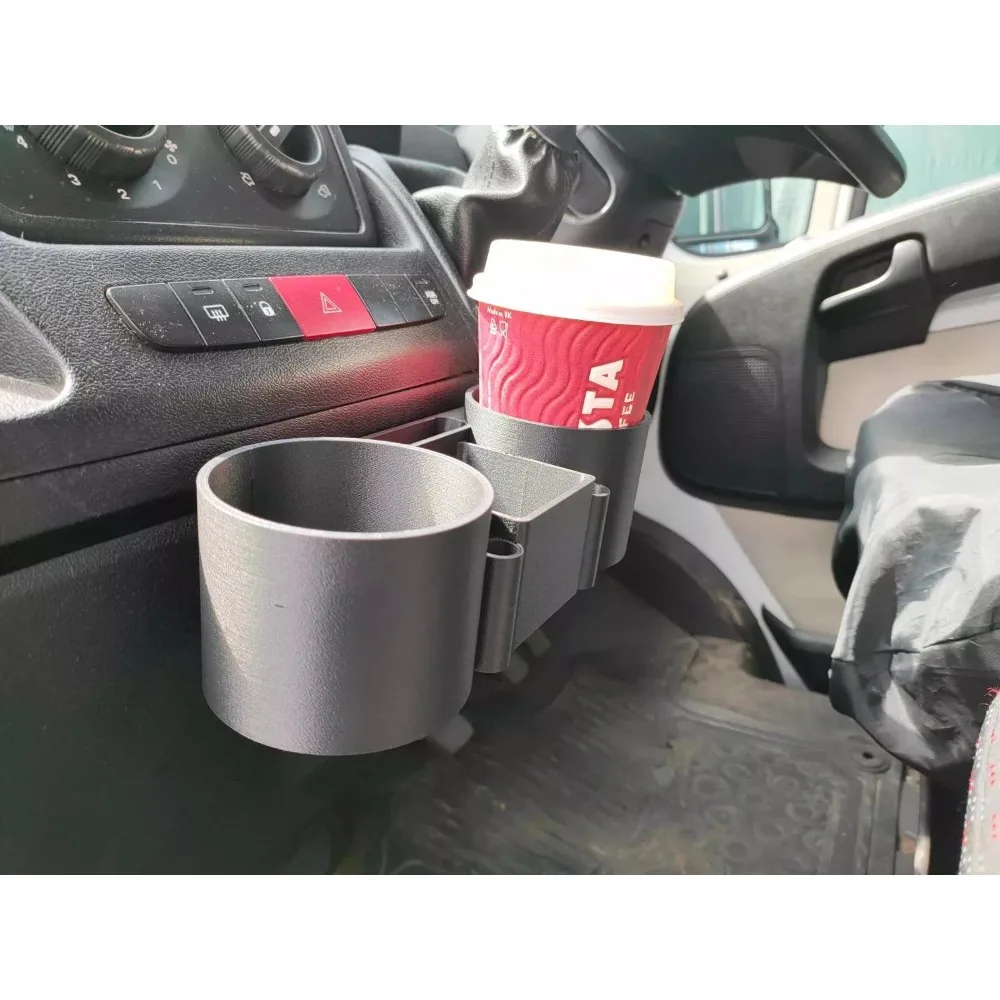 Фото Двойной держатель для чашки центральной консоли для Fiat Ducato Peugeot Boxer Citroen Relay Van Center 2007+ 3D-печать для хранения мобильных телефонов №3