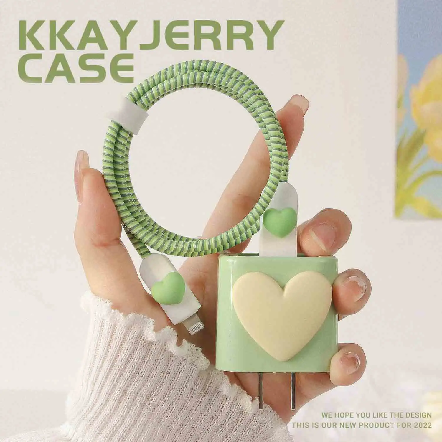 Защитный чехол Green Love для Apple, устройство для намотки кабеля для Iphone 11, 12, спиральная веревка, шпагат, зарядное устройство, симпатичный чехол, 20 Вт