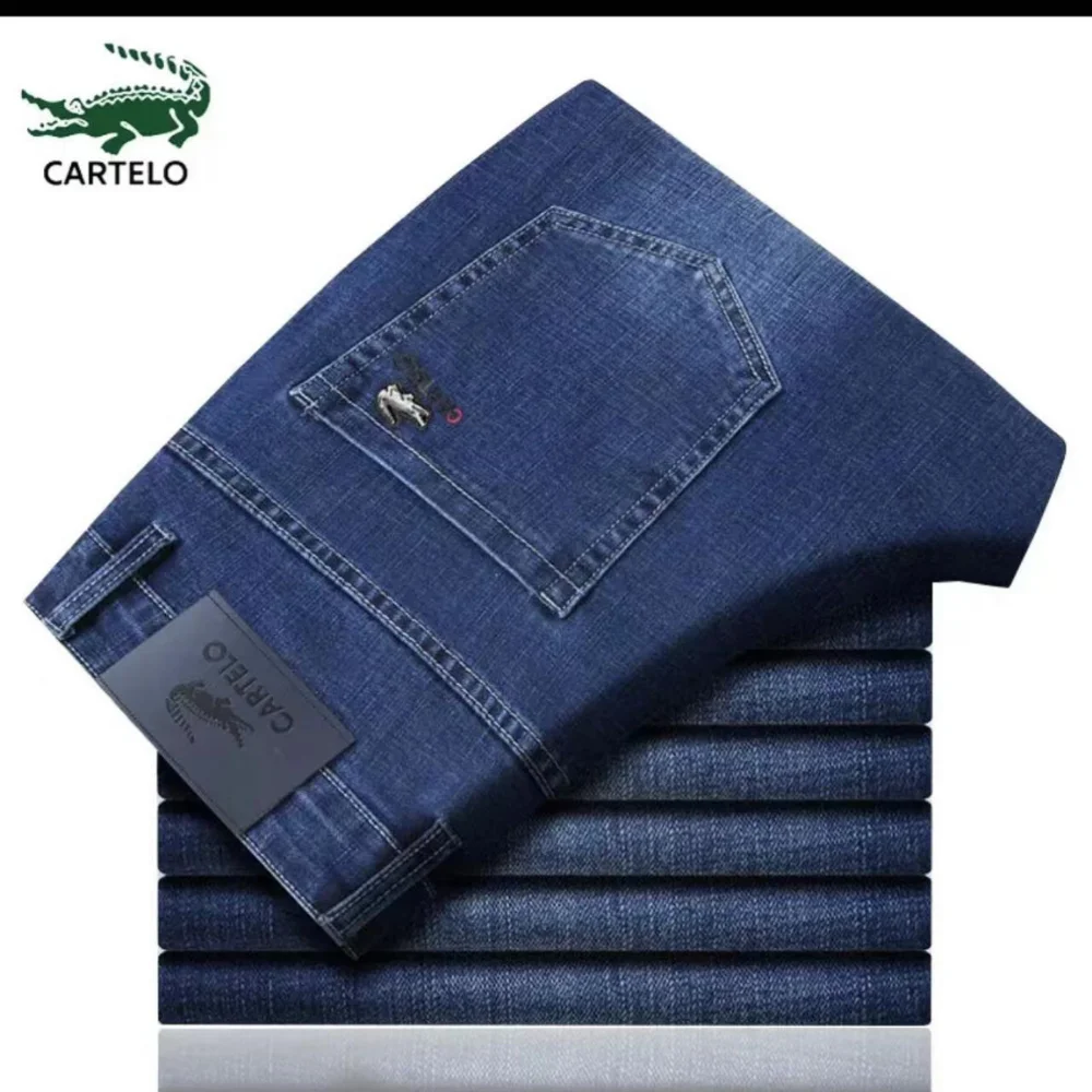 CARTELO Jeans Men Business Casual Black Slim Pencil Pants Male Fashion Skinny Pants Street Hip Hop Party Denim Clothing Men