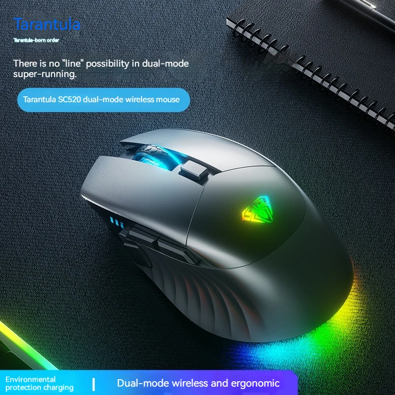 Мышь Компьютерная Компактная Беспроводная Rgb Dpi программируемая для макросъемки